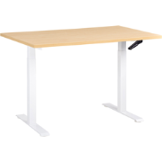 DESTINES - Verstelbaarbureau - Wit/Lichtbruin - 120x72 cm - Vezelplaat