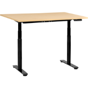 DESTINAS - Elektr bureau - Zwart/Lichtbruin - 120 x 60 cm - Vezelplaat