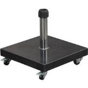 Eureka granieten parasolvoet - 40 kg - zwart gepolijst - verrijdbaar
