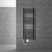 ECD Germany Badkamerverwarmer elektrisch 400 x 1200 mm antraciet gebog...