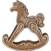 Clayre & Eef Decoratie Beeld Hobbelpaard 14x4x15 cm Bruin Kunststof