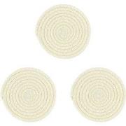 Krumble Pannenonderzetter rond - Katoen - Beige - Set van 3