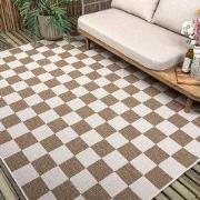 Buitenkleed Level blokken - checkerboard jute - Interieur05 Bruin; Bei...