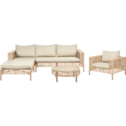CALASETTA - Loungeset 4-zits - Beige - Rechtszijdig - PE rotan