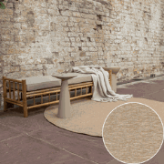 Rond Jute buitenkleed Naturel Uni Beige - Polypropyleen - Rond 240 Ø -...