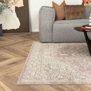 Vintage vloerkleed Ethel Bruin - Polyester