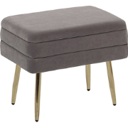 ODESSA - Hocker - Grijs - Fluweel