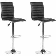 LUCERNE - Barkruk verstelbaar - Zwart - Kunstleer