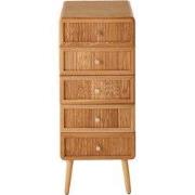 Ladekast met 5 lades en latten front H100 cm - AVA