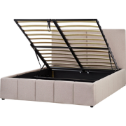 CASTELNAVET - Tweepersoonsbed - Taupe - 160 x 200 cm - Polyester