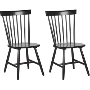 BURGES - Eetkamerstoel - Zwart - Rubberhout