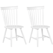 BURGES - Eetkamerstoel - Wit - Rubberhout