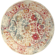 Rond Vintage Van Gogh - Laagpolig Vloerkleed - Multikleur Creme- 160 C...