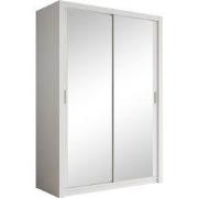 Meubella - Kledingkast Blake - Wit - 150 cm - Met spiegel