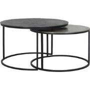 Light & Living - Salontafel TALCA - Ø75x45cm - Zilver - Set van 2
