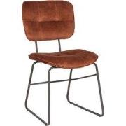 LABEL51 Eetkamerstoel Dez - Rust - Velours - Zwart Metalen Frame