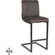 LABEL51 Barkruk Milo - Antraciet - Microfiber - Zithoogte 66