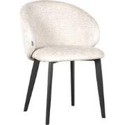 LABEL51 Eetkamerstoel Logan - Creme - Elegance - Zwart Metalen Frame