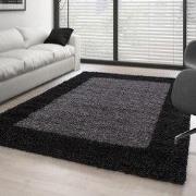 Hoogpolig vloerkleed - Candy Shaggy Antraciet Lijstmotief - 300 X 400 ...
