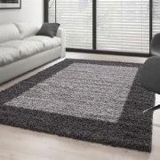 Hoogpolig vloerkleed - Candy Shaggy Grijs Lijstmotief - 300 X 400 CM