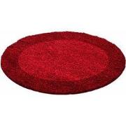 Candy Shaggy Lijstmotief Rond Shaggy vloerkleed -rood - 160 X 160 ROND...