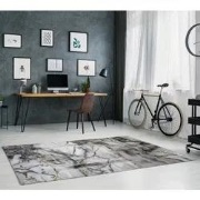 Carrara Modern Grijs Goud vloerkleed - Marmer Design - 160 X 230 CM