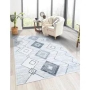 Sarande Vintage Grijs vloerkleed - Ruiten - 200 X 290 CM