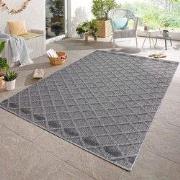 Tenedo Indoor & Outdoor Grijs vloerkleed - Geruit - 160 X 230 CM