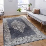 Amira Vintage Zwart vloerkleed - Wasbaar - 80 X 250 CM