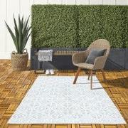 Lilah Indoor & Outdoor Grijs vloerkleed - Geruit - 140 X 200 CM