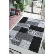 Jaden Modern Zwart / Grijs vloerkleed - Laagpolig - 80 X 150 CM