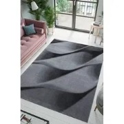 Jaden Modern Zwart / Grijs vloerkleed - Laagpolig - 80 X 150 CM