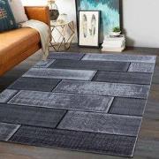 Marlon Modern Zwart / Grijs vloerkleed - - 120 X 170 CM