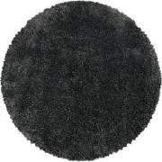 Luna Hoogpolig Effen Grijs vloerkleed - Rond - 120 X 120 CM