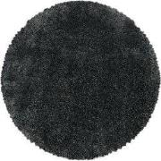 Luna Hoogpolig Effen Grijs vloerkleed - Rond - 200 X 200 CM