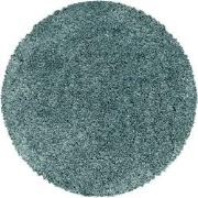 Azure Hoogpolig Effen Aqua Blauw vloerkleed - Rond - 120 X 120 CM