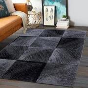 Marlon Modern Zwart / Grijs vloerkleed - Geblokt - 280 X 370 CM
