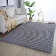Felicia Hoogpolig Fluffy Grijs vloerkleed - 3D Design - 80 X 250 CM