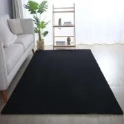 Alberta Laagpolig Fluffy Zwart vloerkleed - - 200 X 290 CM