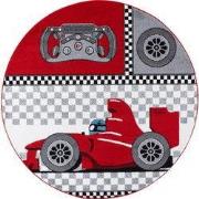 Kids Kinderkamer Raceauto Rood vloerkleed - Rond - 160 CM ROND