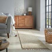 Loper - Levi Jute Modern Effen Handgeweven - Laagpolig - Naturel 60X23...