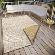 Binnen- En Buitenkleed Omkeerbaar - Pangli Japandi Geel - 80 X 150 CM