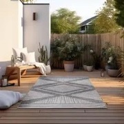 Elle Decoration - Binnen & Buitenkleed - Omkeerbaar - Rhombus - Zilver...