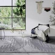 Elle Decoration - Gallery - Hoogpolig vloerkleed - Bartoux - Lichtgrij...