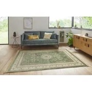 Klassiek vloerkleed - Laagpolig - Antik Flowers - Franjes - Groen - 13...