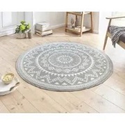 Rond Laagpolig vloerkleed - Valencia - Grijs - Ø 140 CM