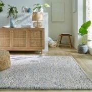 Minerals Uni vloerkleed - Laagpolig - Wol - Bolletjes Modern - Blauw -...