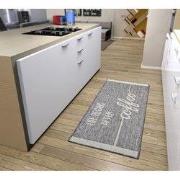 Loper Keuken - Life Begins After Coffee - Grijs / Creme - 62x150 cm