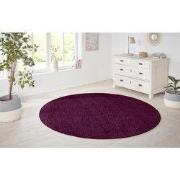 Rond Laagpolig Effen Uni Vloerkleed - Nasty - Blackberry - 133cm rond ...