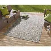 Laagpolig vloerkleed - Binnen en buitenkleed - Karo - Grijs - 160x230 ...